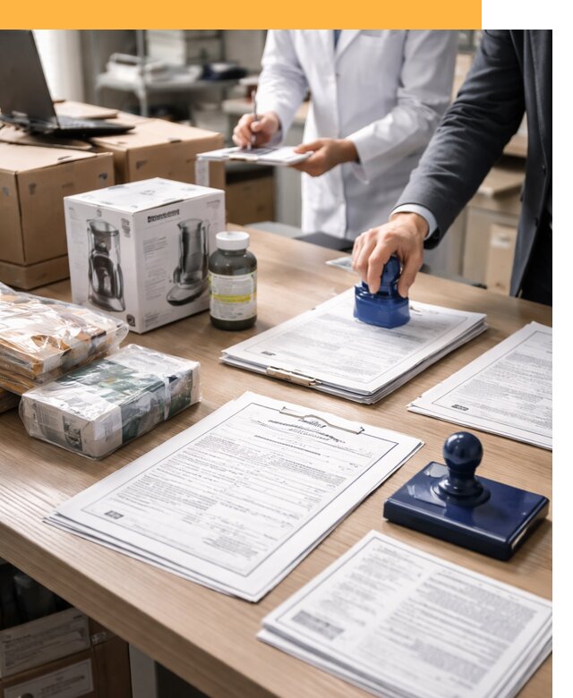 Сертификация импортных товаров от 12372 с таможенным сопровождением